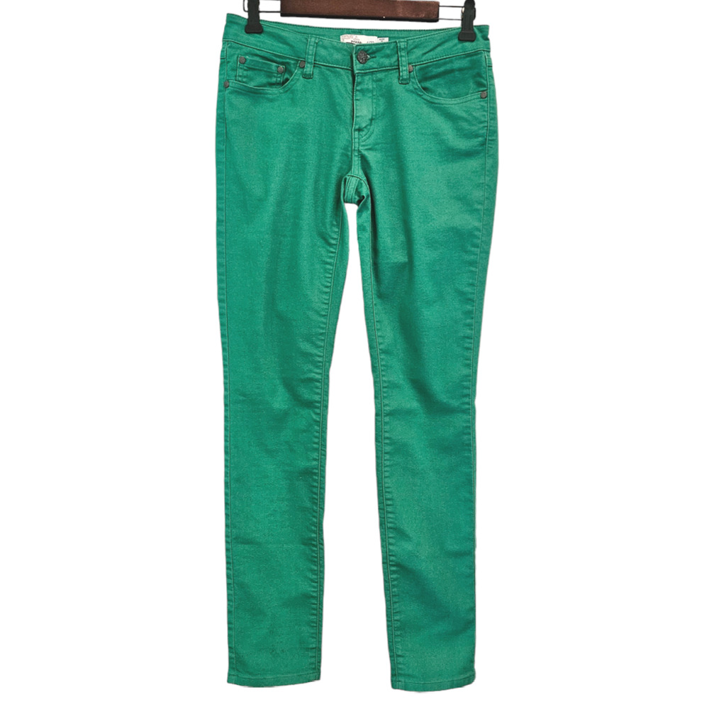 Prana Kara Pants Denim Jeans Slim Stretch Organic Cotton Green Women's 4/27